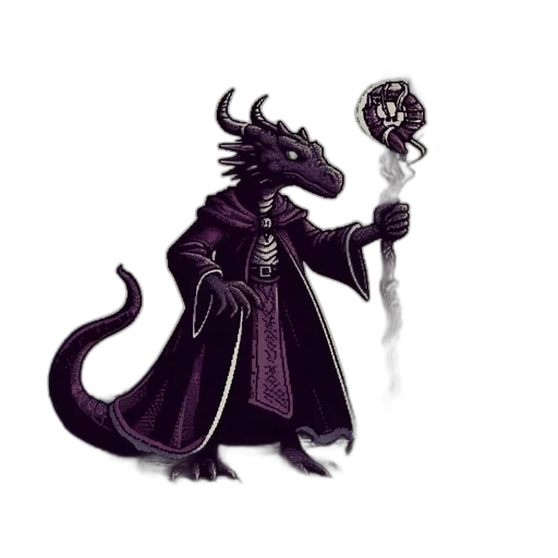 staff, dragon, creature, mask, concept art, fantasy art, pixel art, dark transparent PNG cut-out