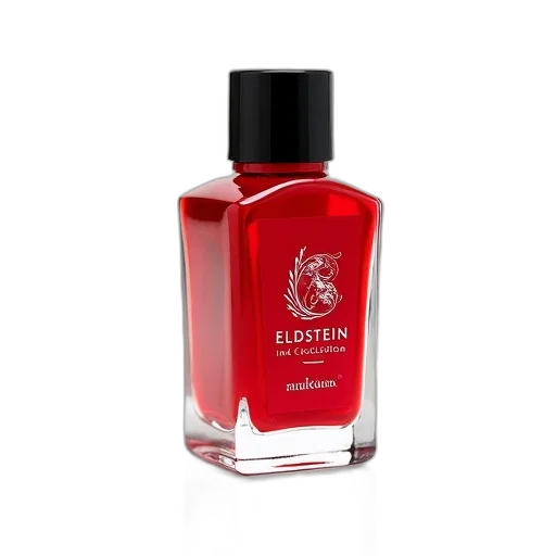 bottle, red, clear, glass, black, cap, filled, vibrant transparent PNG cut-out