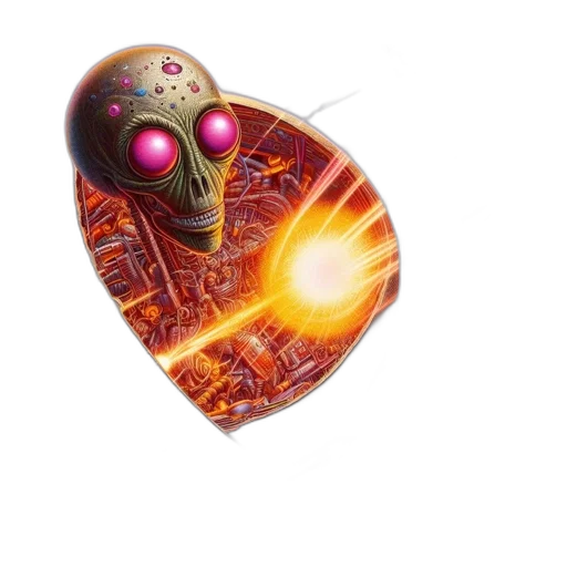 robot, mask, weapon, jewelry, concept art, fantasy art, cyberpunk, comic book art transparent PNG cut-out