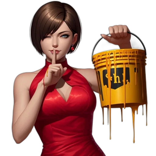 concept art, pixel art, photorealistic, cyberpunk, animated, woman, dark, hair transparent PNG cut-out