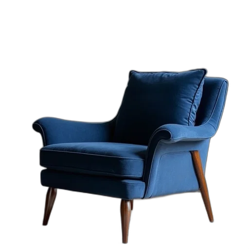 furniture, crown, 3d render, blue transparent PNG cut-out
