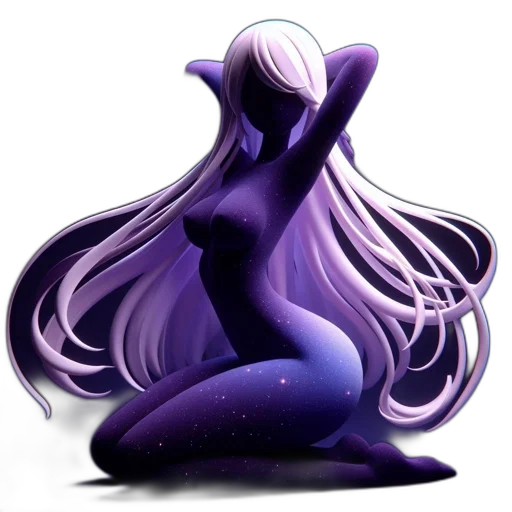 hair, dress, creature, mask, fantasy art, concept art, 3d render, pixel art transparent PNG cut-out