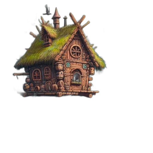 building, furniture, concept art, 3d render, fantasy art, pixel art, forest, earth tones transparent PNG cut-out