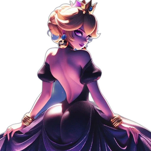 crown, dress, staff, concept art, fantasy art, pixel art, anime, dark transparent PNG cut-out