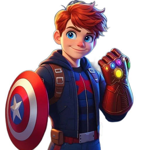 staff, jacket, weapon, comic book art, concept art, 3d render, cartoon, young transparent PNG cut-out