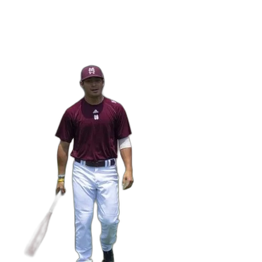 staff, weapon, animal, creature, baseball, player, maroon, shirt transparent PNG cut-out