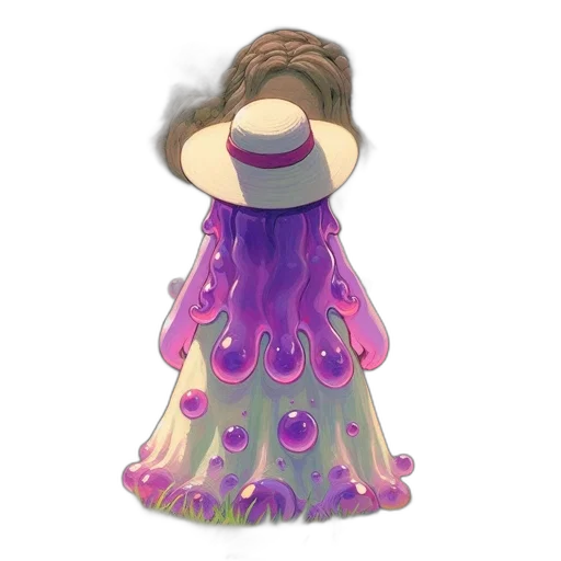 dress, hat, crown, hair, 3d render, concept art, cartoon, fantasy art transparent PNG cut-out