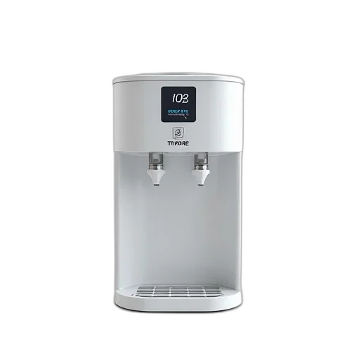 robot, 3d render, modern, white, sleek, water, dispenser, digital transparent PNG cut-out