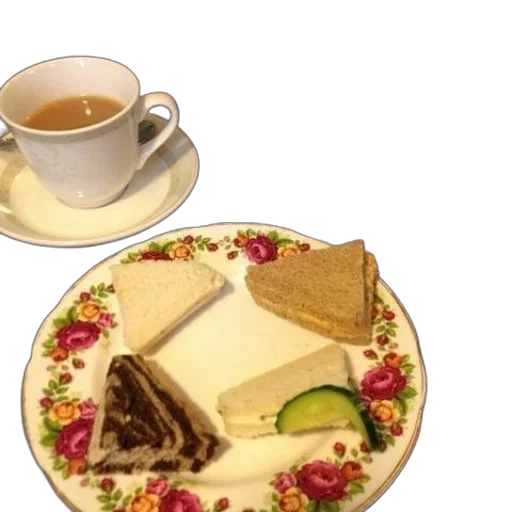 food, plate, sandwiches, cup, tea, sit, wooden, table transparent PNG cut-out