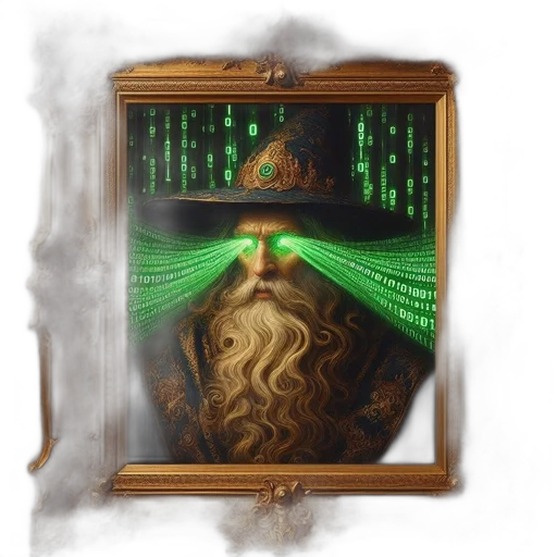 hat, pixel art, concept art, fantasy art, cyberpunk, elderly, figure, resembling transparent PNG cut-out