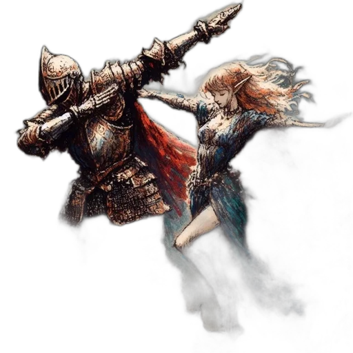sword, weapon, staff, concept art, fantasy art, comic book art, watercolor, fire transparent PNG cut-out