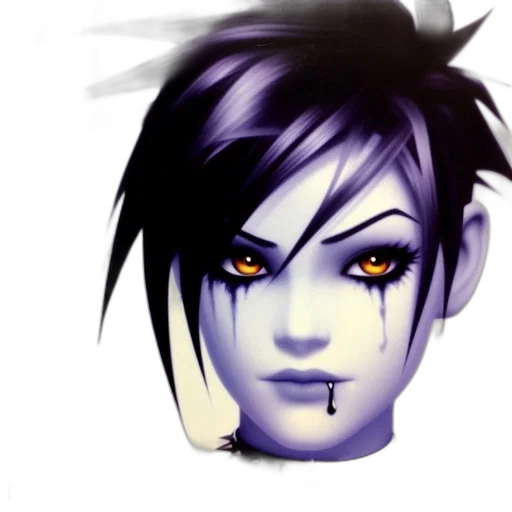 face, concept art, fantasy art, 3d render, photorealistic, dark, close-up, portrait transparent PNG cut-out