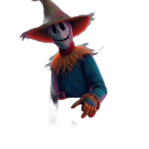 staff, hat, mask, creature, concept art, 3d render, fantasy art, pixel art transparent PNG cut-out