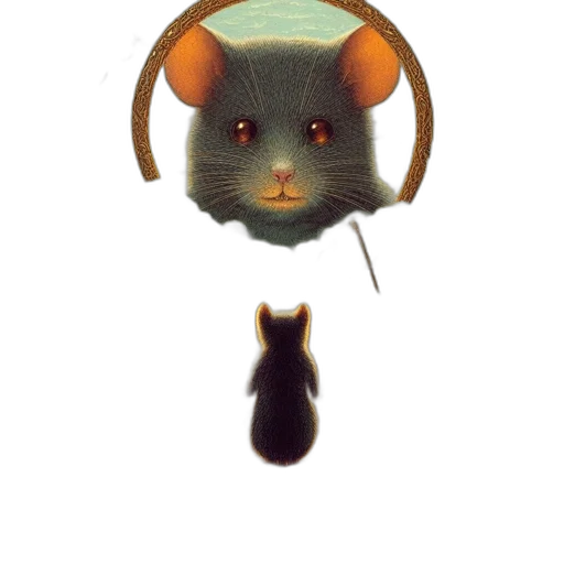 animal, mask, hat, creature, concept art, photorealistic, 3d render, pixel art transparent PNG cut-out