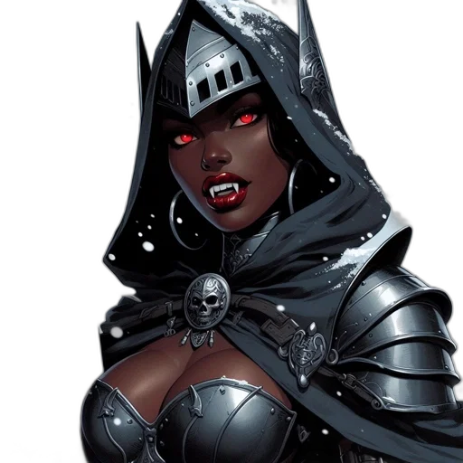 comic book art, concept art, fantasy art, dark, armored, woman, possibly, warrior transparent PNG cut-out