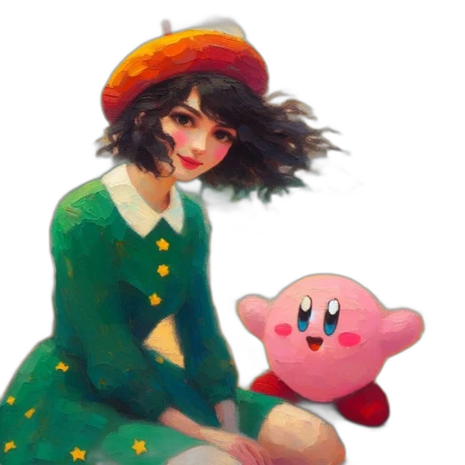 hat, dress, creature, face, pixel art, oil painting, watercolor, concept art transparent PNG cut-out
