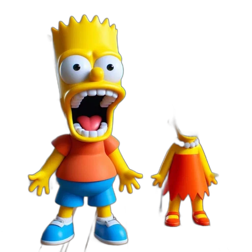 3d render, concept art, cartoon, photorealistic, bart, lisa, simpson, along transparent PNG cut-out