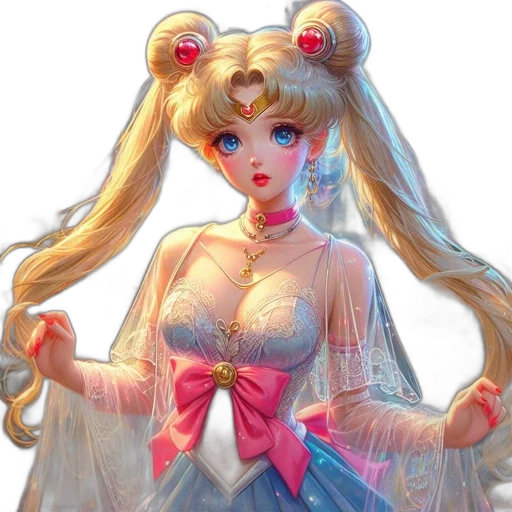 dress, concept art, fantasy art, vaporwave, 3d render, pastel, girl, blonde transparent PNG cut-out