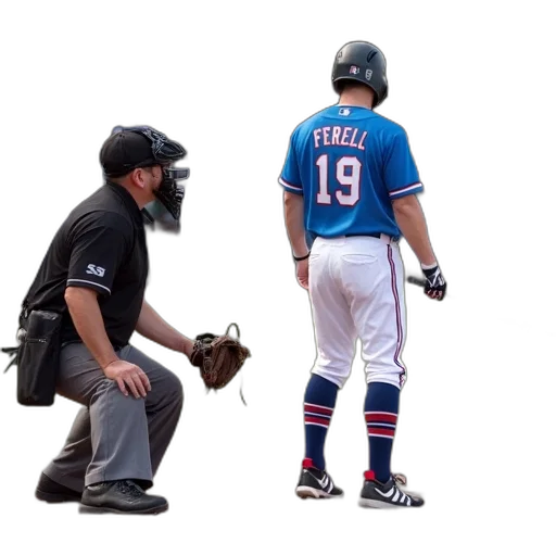 animal, creature, mask, baseball, player, standing, home, plate transparent PNG cut-out