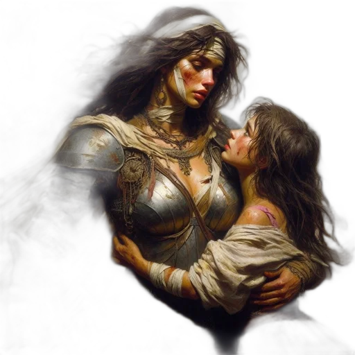 fantasy art, comic book art, concept art, photorealistic, golden, dramatic, scene, scarred transparent PNG cut-out