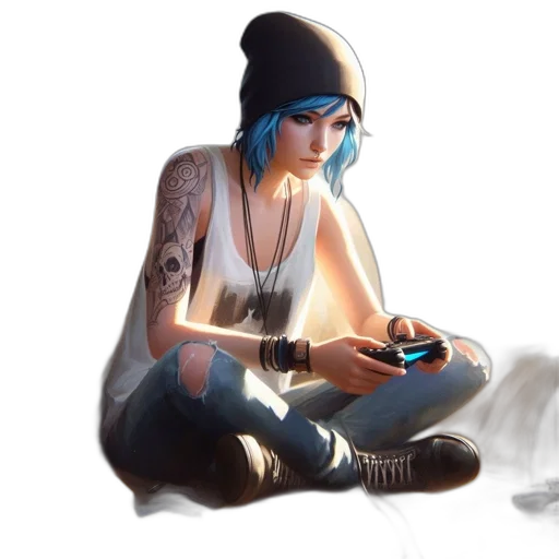 concept art, cyberpunk, fantasy art, photorealistic, neon lights, fire, blue, neon transparent PNG cut-out