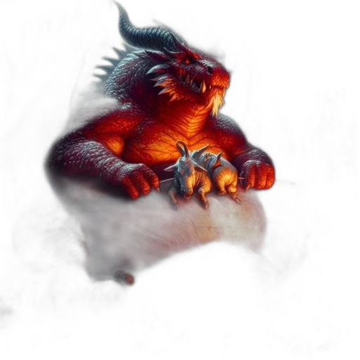 dragon, creature, animal, concept art, fantasy art, photorealistic, 3d render, fire transparent PNG cut-out