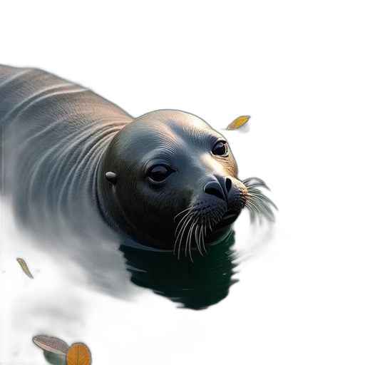 animal, creature, hair, photorealistic, 3d render, concept art, vaporwave, underwater transparent PNG cut-out