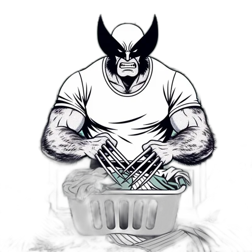 comic book art, concept art, cartoon, fantasy art, muscular, figure, protruding, wolverine-style transparent PNG cut-out