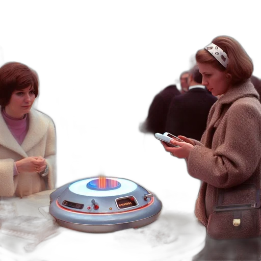 robot, concept art, 3d render, outer space, snow, 1960s-70s, tech, fair transparent PNG cut-out