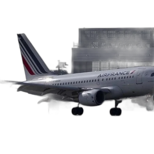 3d render, photorealistic, concept art, fog, air, france, plane, runway transparent PNG cut-out