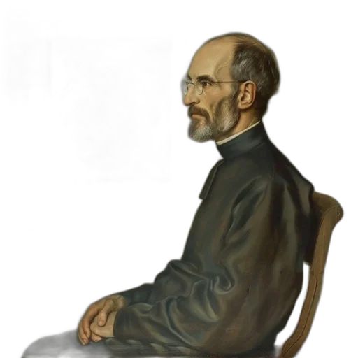 face, staff, jacket, oil painting, photorealistic, concept art, elderly, man transparent PNG cut-out