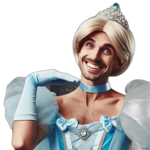 crown, face, photorealistic, concept art, cartoon, 3d render, man, dressed transparent PNG cut-out
