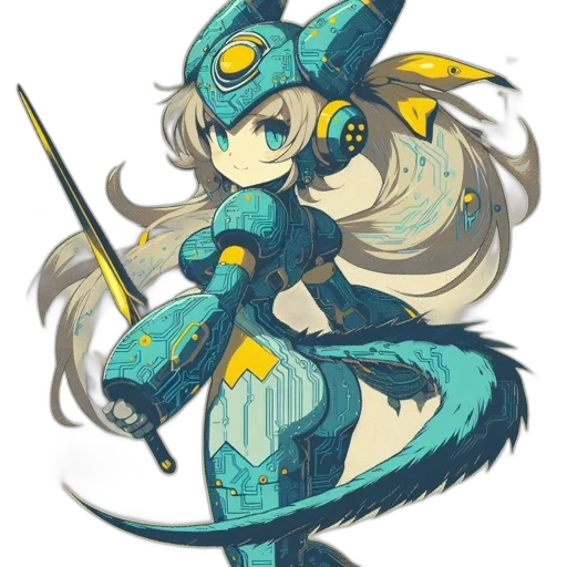 staff, dragon, sword, weapon, fantasy art, pixel art, anime, concept art transparent PNG cut-out