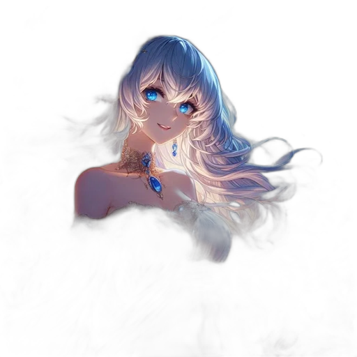 dress, mask, face, hair, watercolor, anime, fantasy art, concept art transparent PNG cut-out
