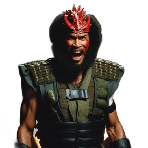 mask, staff, dragon, concept art, intensely, focused, figure, wears transparent PNG cut-out