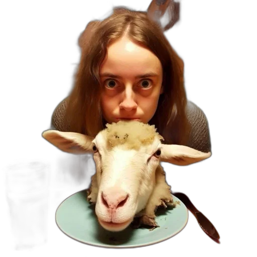 animal, creature, face, mask, concept art, photorealistic, 3d render, woman transparent PNG cut-out