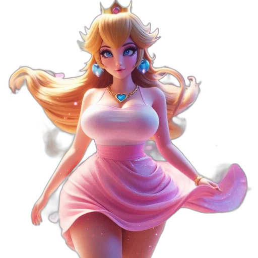 dress, concept art, 3d render, fantasy art, pixel art, pastel, animated, princess transparent PNG cut-out