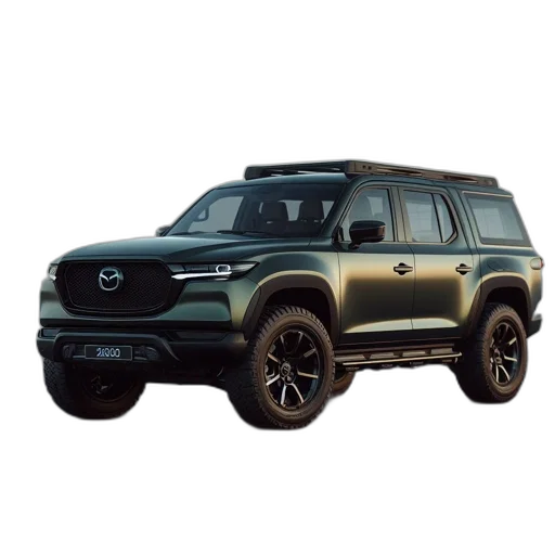 car, 3d render, dark, green, mazda, suv, off-road, tires transparent PNG cut-out