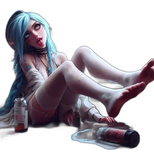 robot, bottle, dress, creature, concept art, cyberpunk, fantasy art, anime transparent PNG cut-out
