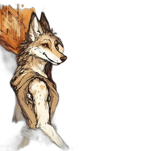 animal, creature, watercolor, concept art, fantasy art, pixel art, snow, earth tones transparent PNG cut-out