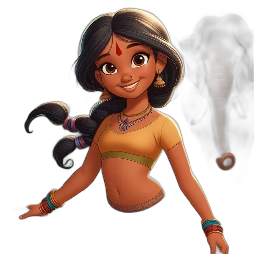 jewelry, fantasy art, concept art, cartoon, 3d render, young, female, character transparent PNG cut-out