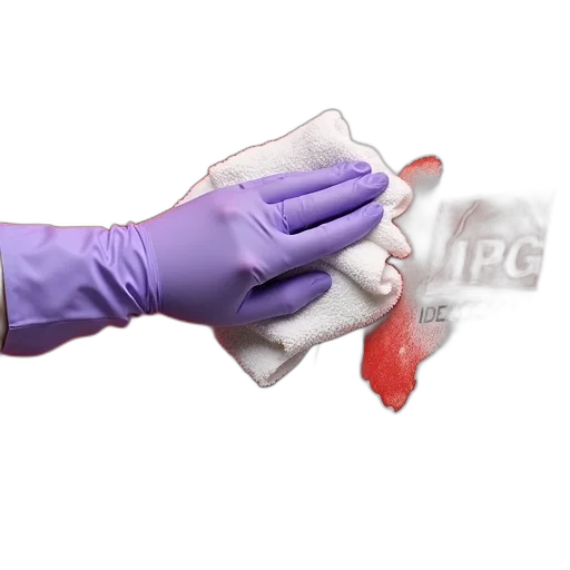 weapon, hand, wearing, purple, glove, holding, white, cloth transparent PNG cut-out