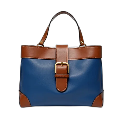 blue, brown, gucci, handbag, leather, trim, gold, buckle transparent PNG cut-out