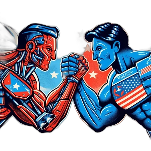 comic book art, concept art, cartoon, vivid, piece, two, anthropomorphic, figures transparent PNG cut-out