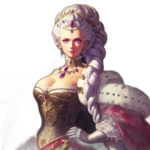 crown, dress, face, staff, fantasy art, concept art, photorealistic, oil painting transparent PNG cut-out
