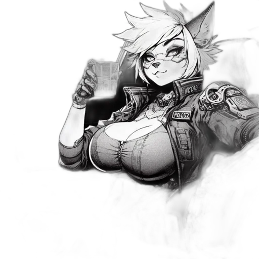 weapon, jacket, staff, sword, concept art, fantasy art, cyberpunk, comic book art transparent PNG cut-out