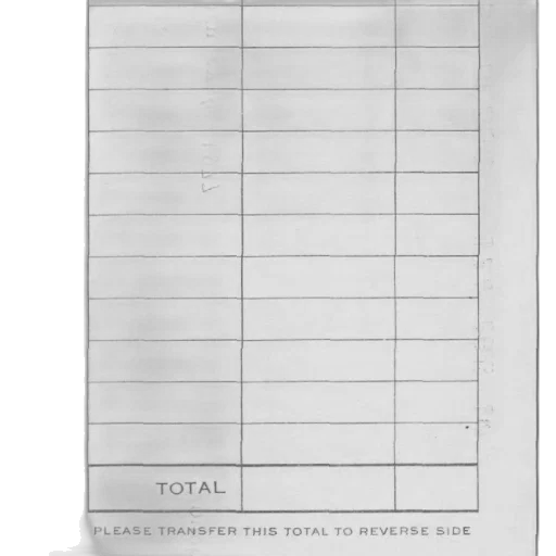 staff, jacket, blank, form, columns, entries, total, bottom transparent PNG cut-out