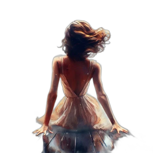 dress, crown, hair, face, concept art, watercolor, photorealistic, oil painting transparent PNG cut-out