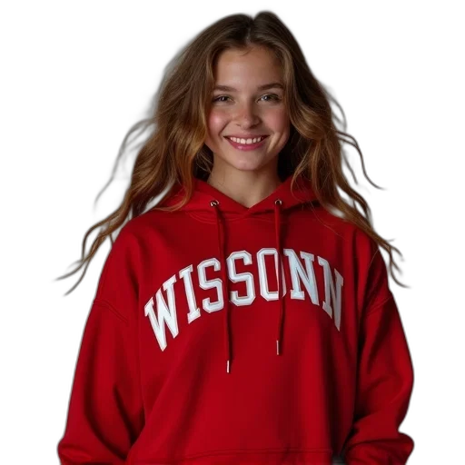 jacket, girls, red, wisconsin, wissonn, field, hoodie, set transparent PNG cut-out