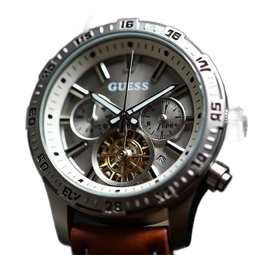 jewelry, photorealistic, 3d render, close-up, image, wristwatch, mechanical, movement transparent PNG cut-out